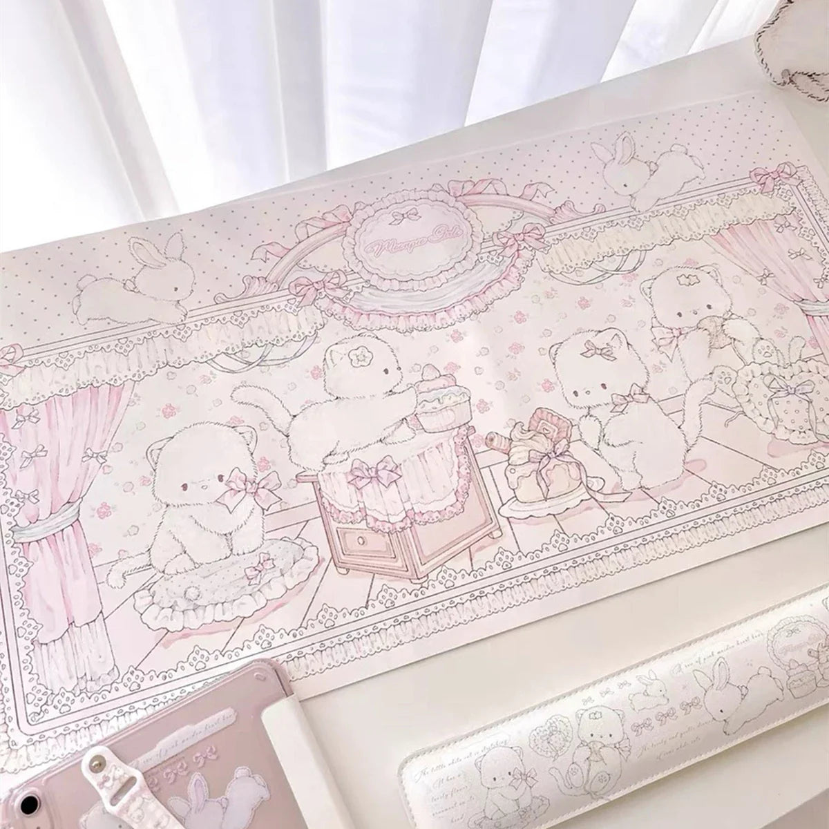 Chic Pink Desk Cover