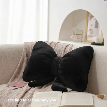 Cozy Faux Fur Bow Pillow